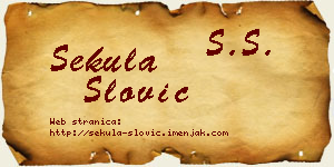 Sekula Slović vizit kartica